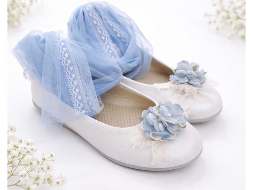 Bailarinas decoradas celeste . Leer la descripción del producto.