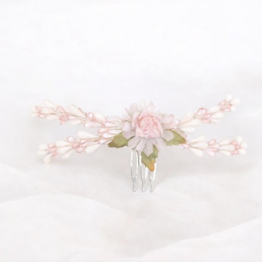 Tocado rosa perla.  Tamaño 12cm  [1]