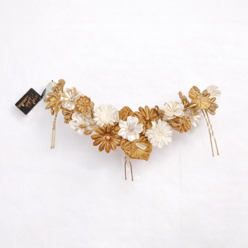 Tocado mostaza dorado 