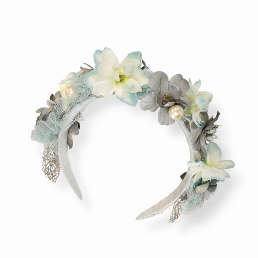 Diadema de comunión gris 