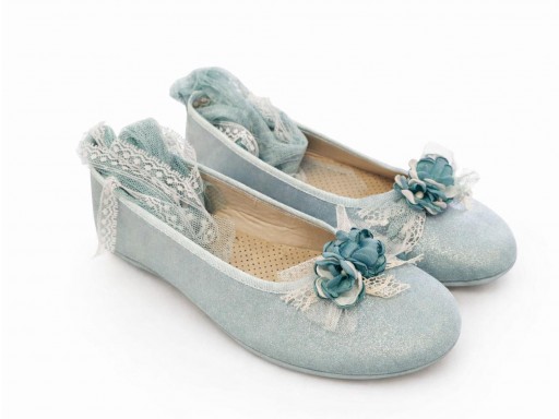 Bailarinas decoradas color verde azul  . Leer la descripción del producto. [0]