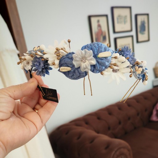 Tocado comunión azul Francia  [3]