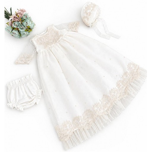 Traje cristianar tul bordado. Incluye braguita y capota  [0]