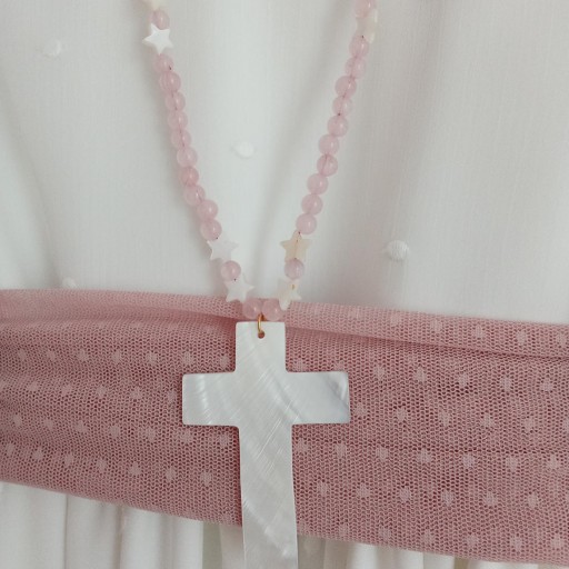 Cruz comunión niña rosa  [2]