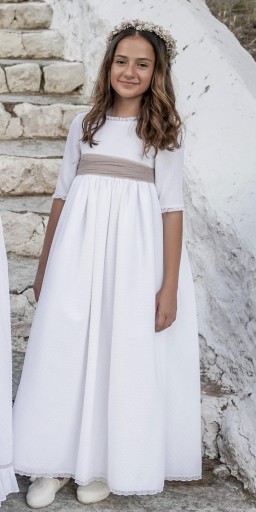 Modelo Algodón. Vestido de tul plumeti blanco.  [0]