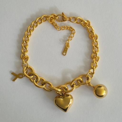 Pulsera bola dorada
