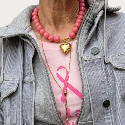 Collar Corazón dorado Rosa [1]