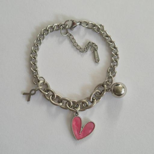 Pulsera bola plateada