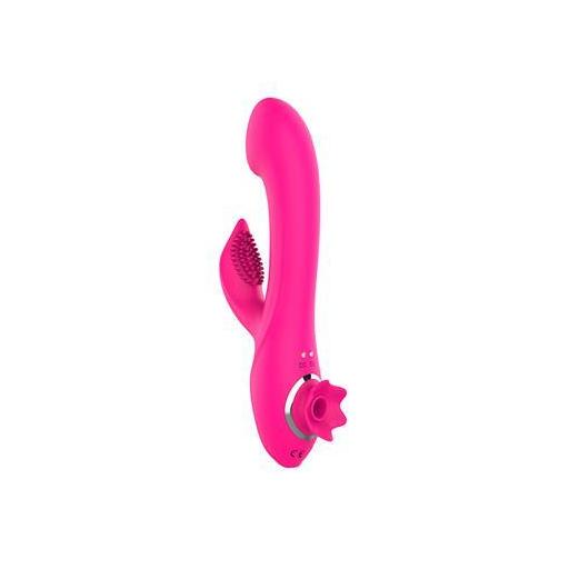 ÜNIHÖRN MAGNOLIAPINK VIBRADOR 3 EN 1 CON SUCCIONADOR DE CLÍTORIS Y RABBIT USB SILICONA [2]
