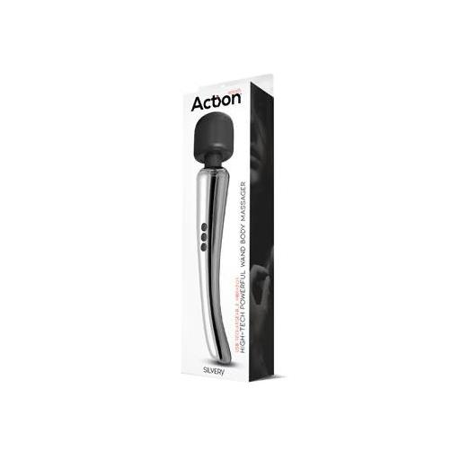 Silvery Wand Masajeador High-Tech Súper Potente Inalámbrico USB Color Cromo Silicona [3]