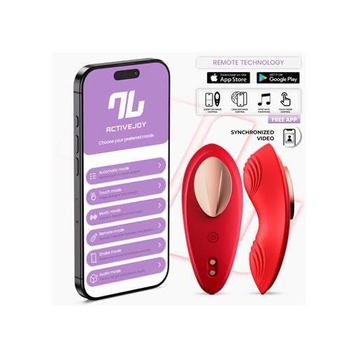 Vibrador de Braguita con APP Silicona Rojo [2]