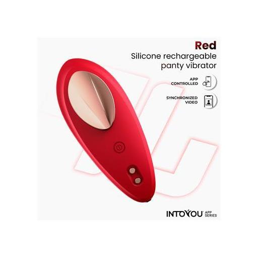 Vibrador de Braguita con APP Silicona Rojo [3]