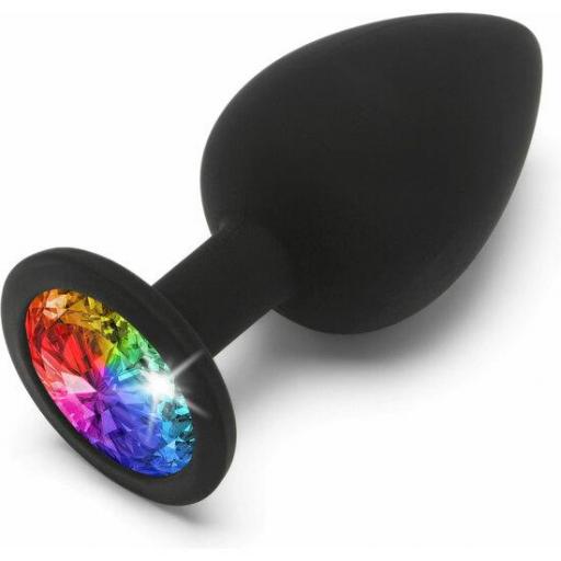 PLUG ANAL RAINBOW BOOTY JEWEL GRANDE - NEGRO