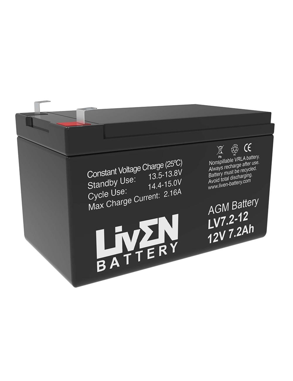 Bateria de 7,2 amperios,12 voltios