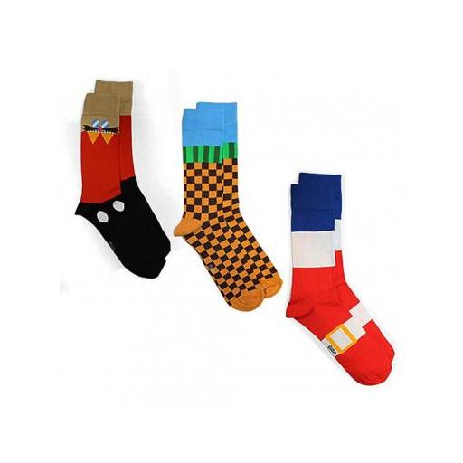 Pack 3 Calcetines Sonic  talla 39-46