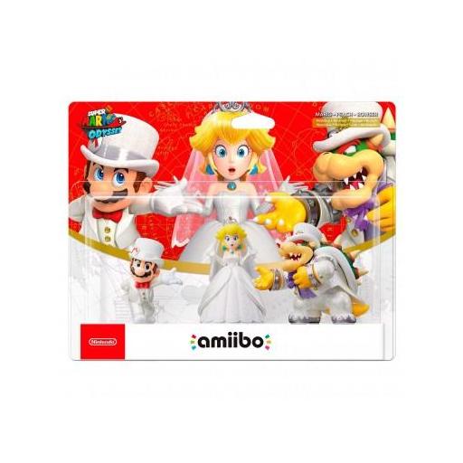 Amiibos - Figura Amiibo Pack de 3: Mario, Peach, Bowser(Serie Super Mario Odissey) [0]