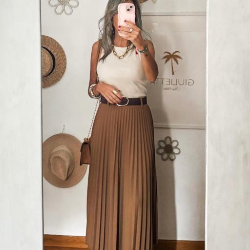 Falda TABLAS tono caramelo [2]