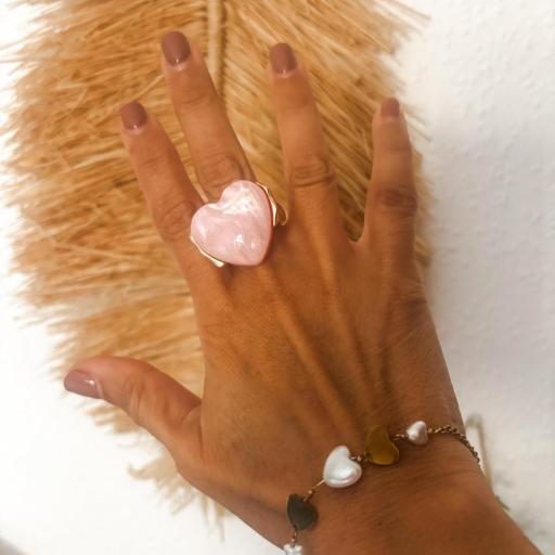 Anillo corazón carey rosa CARLA [1]