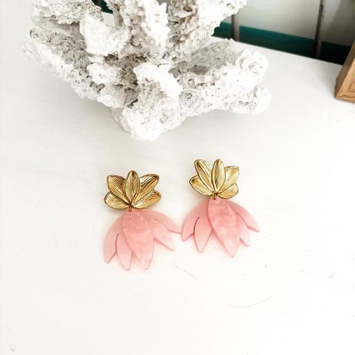 Pendientes carey rosa TULIPÁN [2]