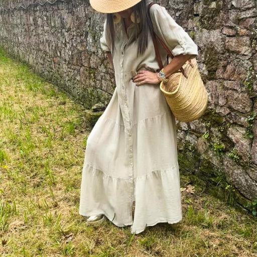 Vestido Kaftán SALLIE beige [1]