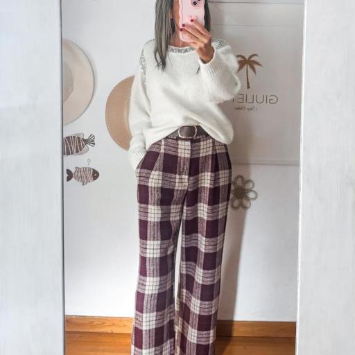Pantalón CUADROS tonos Burdeos [0]
