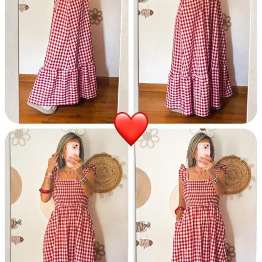 Vestido VICHY blanco y rojo [3]