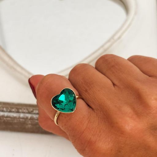 Anillo CORAZÓN verde