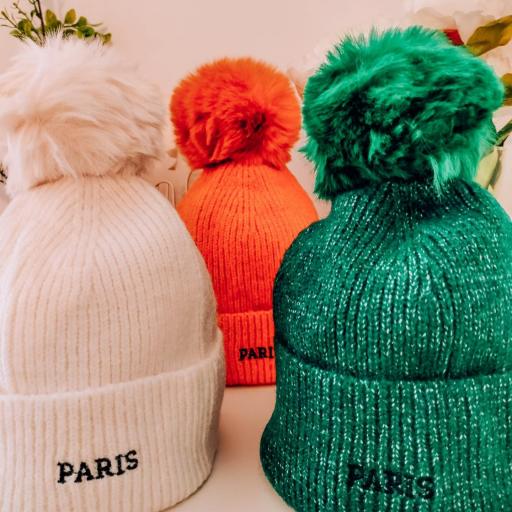 Gorros de lana PARÍS con pompón [1]