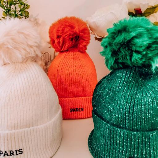 Gorros de lana PARÍS con pompón [2]