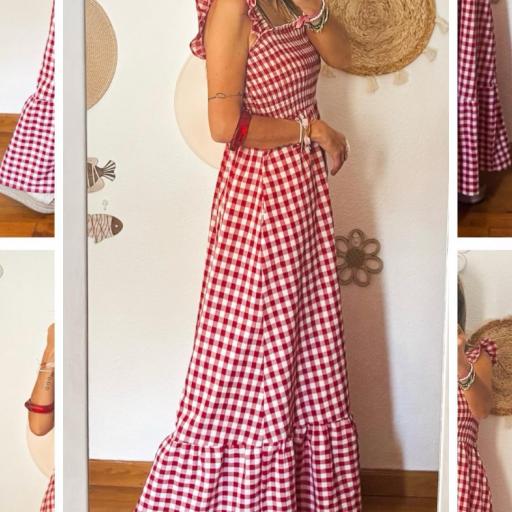 Vestido VICHY blanco y rojo [2]