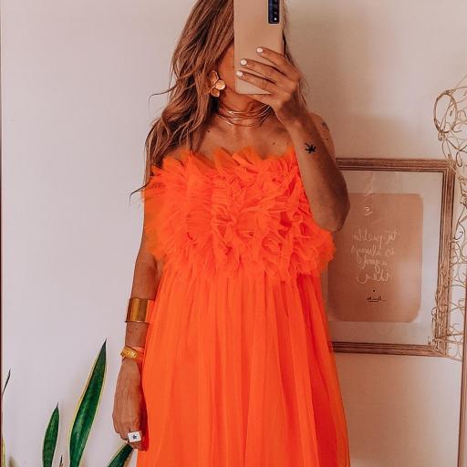 Vestido de tul en naranja [1]