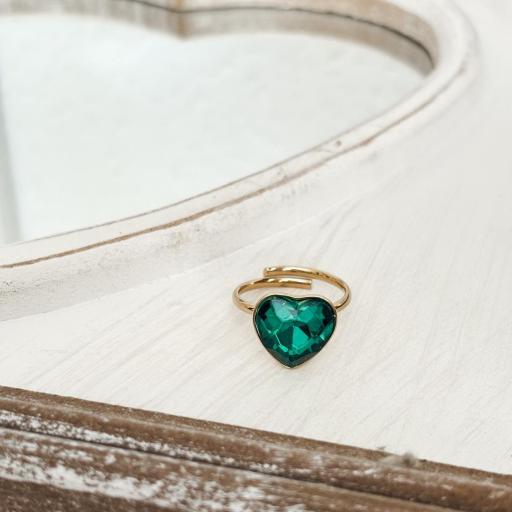 Anillo CORAZÓN verde [4]