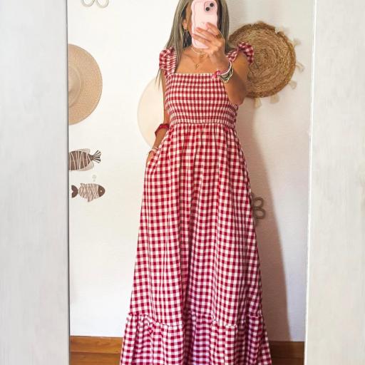Vestido VICHY blanco y rojo [0]