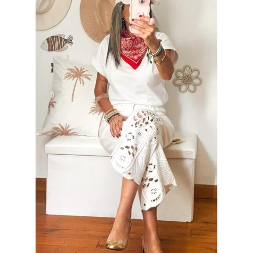 Vaquero Jeans Wide Leg blanco