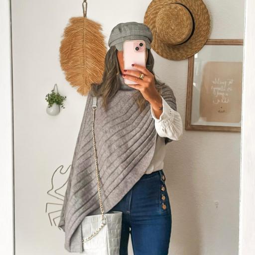 Poncho cuello cisne gris [1]