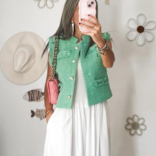 Chaleco TWEED verde aguamarina  [1]