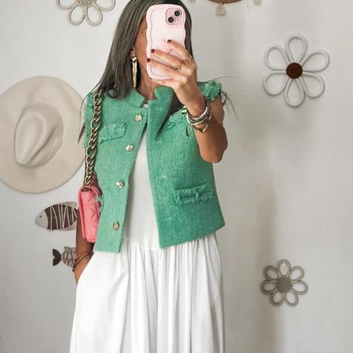 Chaleco TWEED verde aguamarina  [3]