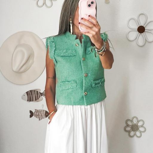 Chaleco TWEED verde aguamarina  [2]