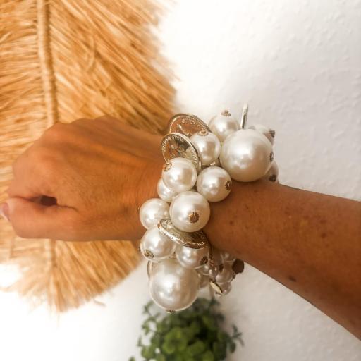 Pulsera perlas y monedas PERLA