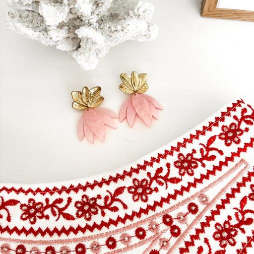 Pendientes carey rosa TULIPÁN [5]