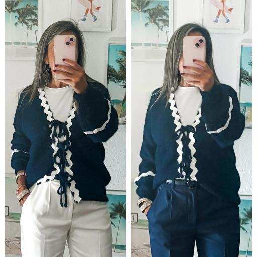 Chaqueta Punto Azul Marino