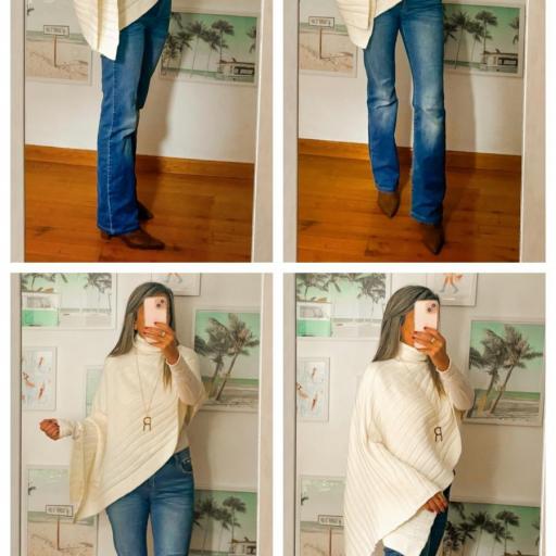 Poncho cuello cisne beige [3]