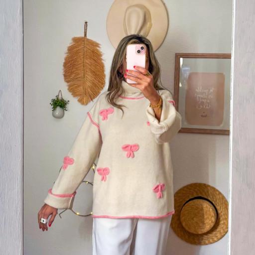 Jersey ROMINA beige y rosa [4]