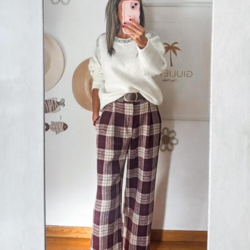 Pantalón CUADROS tonos Burdeos [3]