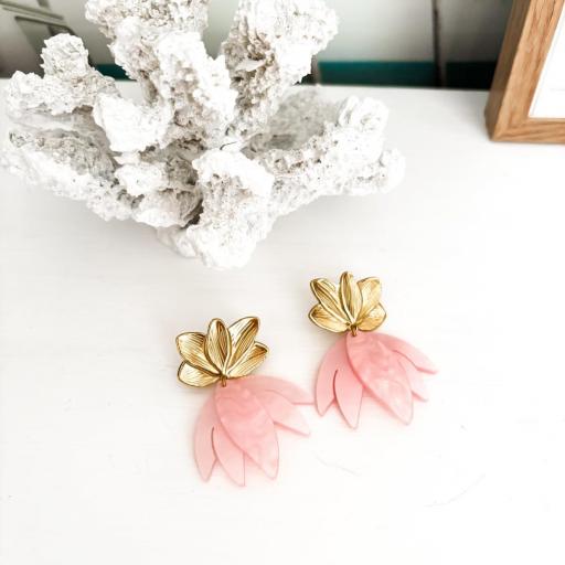 Pendientes carey rosa TULIPÁN [4]