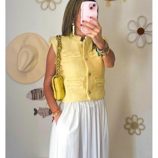 Chaleco TWEED amarillo mantequilla [2]