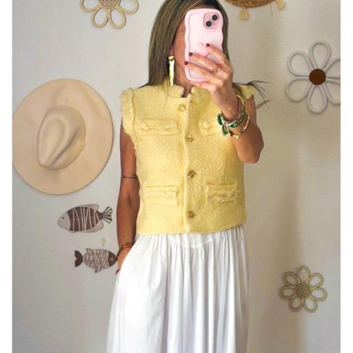 Chaleco TWEED amarillo mantequilla [3]