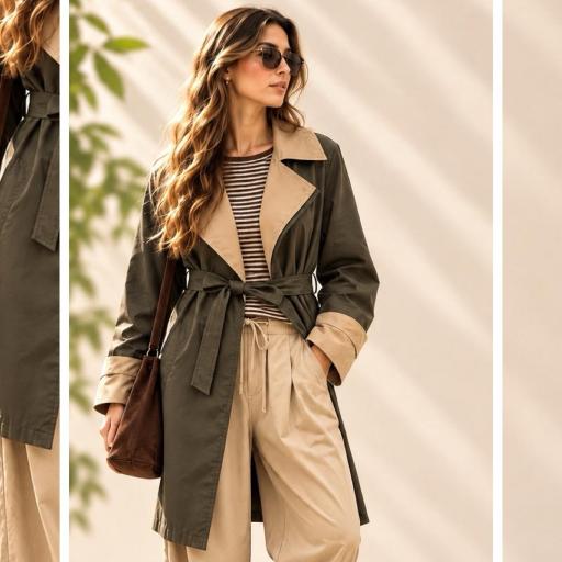 Gabardina combinada