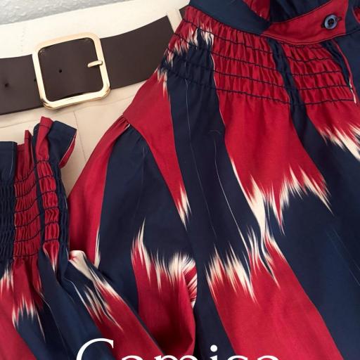 Camisa Zoa Burdeos y Azul Marino [3]
