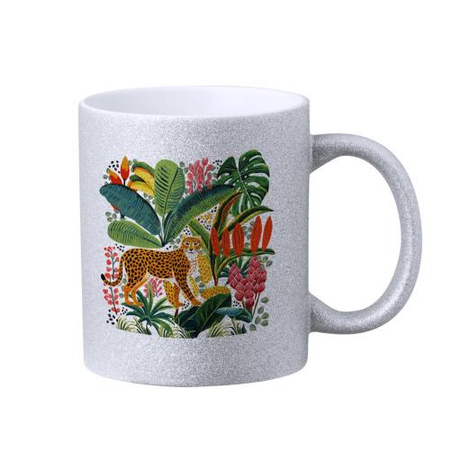 Taza Plateada Purpurina